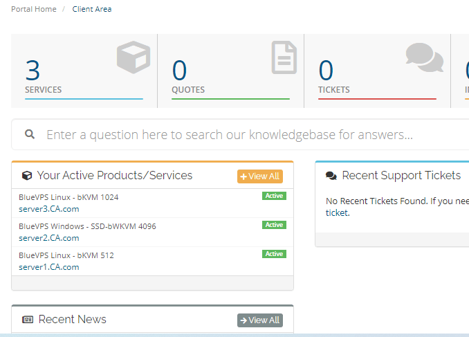 how to manage the vps server from the vps control panel