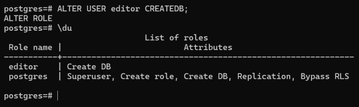 User in Postgresql 6