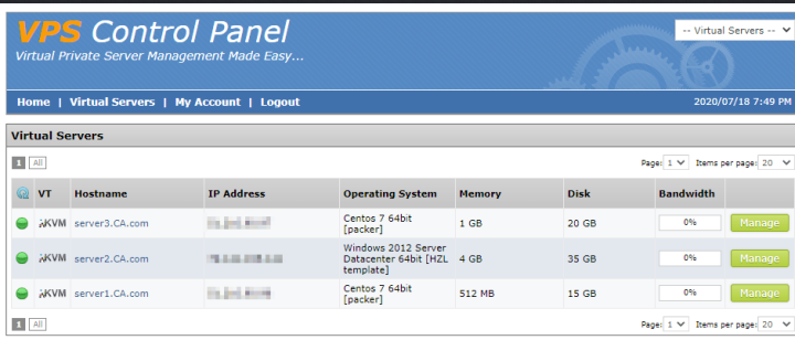 Managing the VPS server